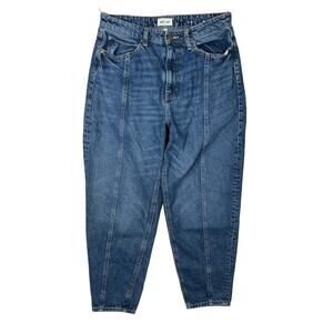 Lee x H&M Relaxed Tapered Mom Denim Jeans High Rise Loose Fit Dark Wash 10